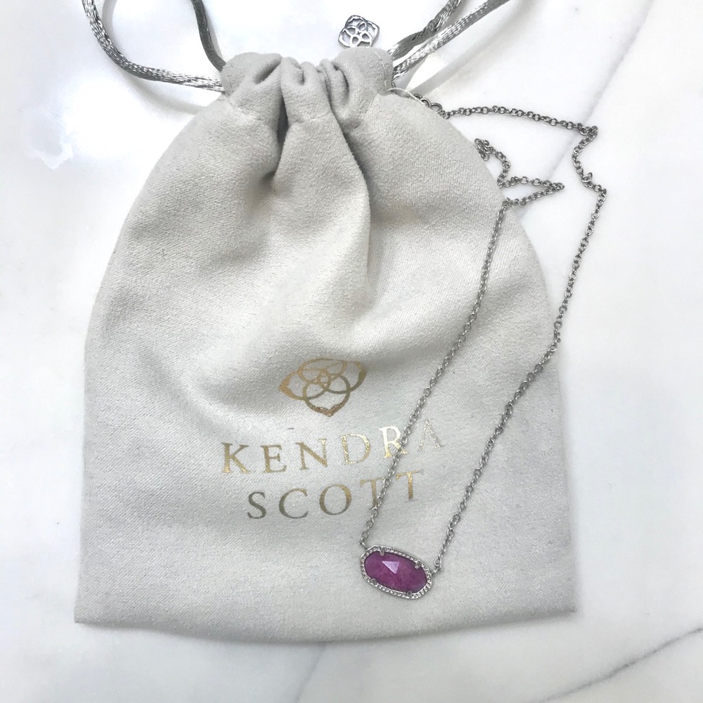 Kendra Scott Elisa Silver Pendant Necklace jade